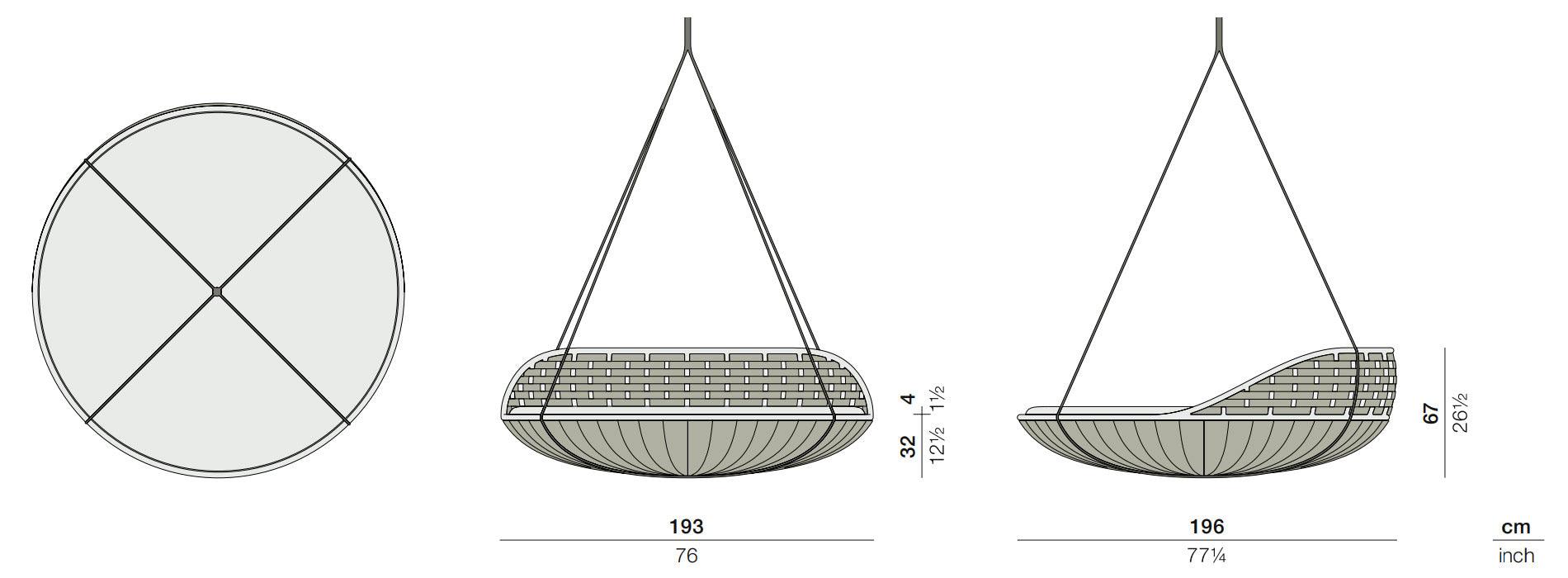 Dedon - Swingrest Hanging Lounger mit Sitz- und Dekokissen - Gartensofas - Sarto Group