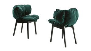 Edra Blue Velvet Chair