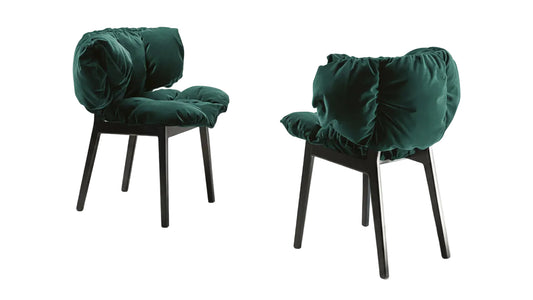 Edra Blue Velvet Chair