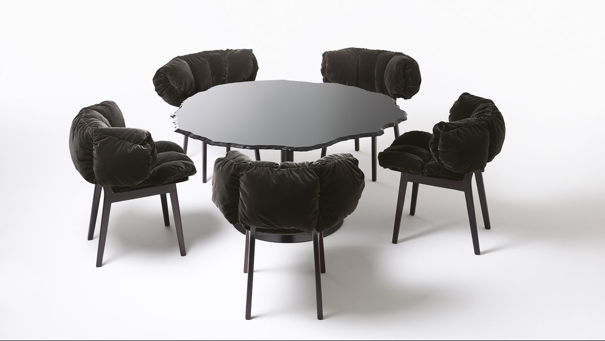 Edra Blue Velvet Chair