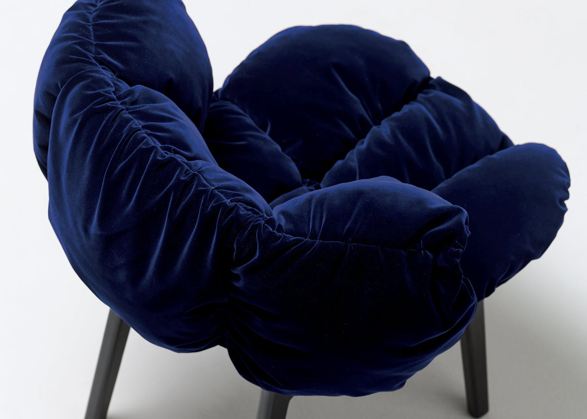 Edra Blue Velvet Chair