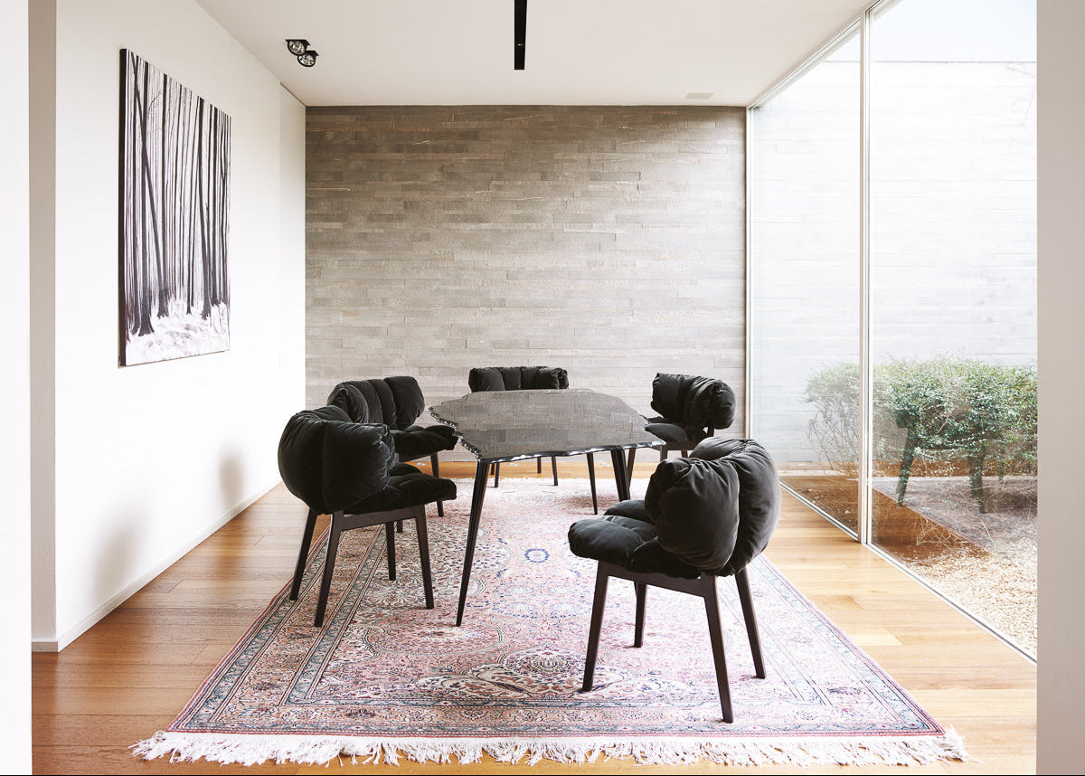 Edra Blue Velvet Chair