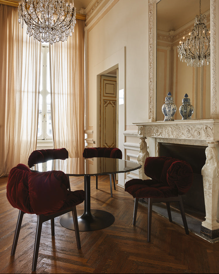 Edra Blue Velvet Chair