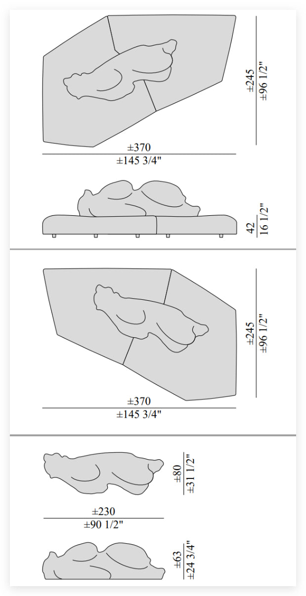 Edra Pack Sofa Size
