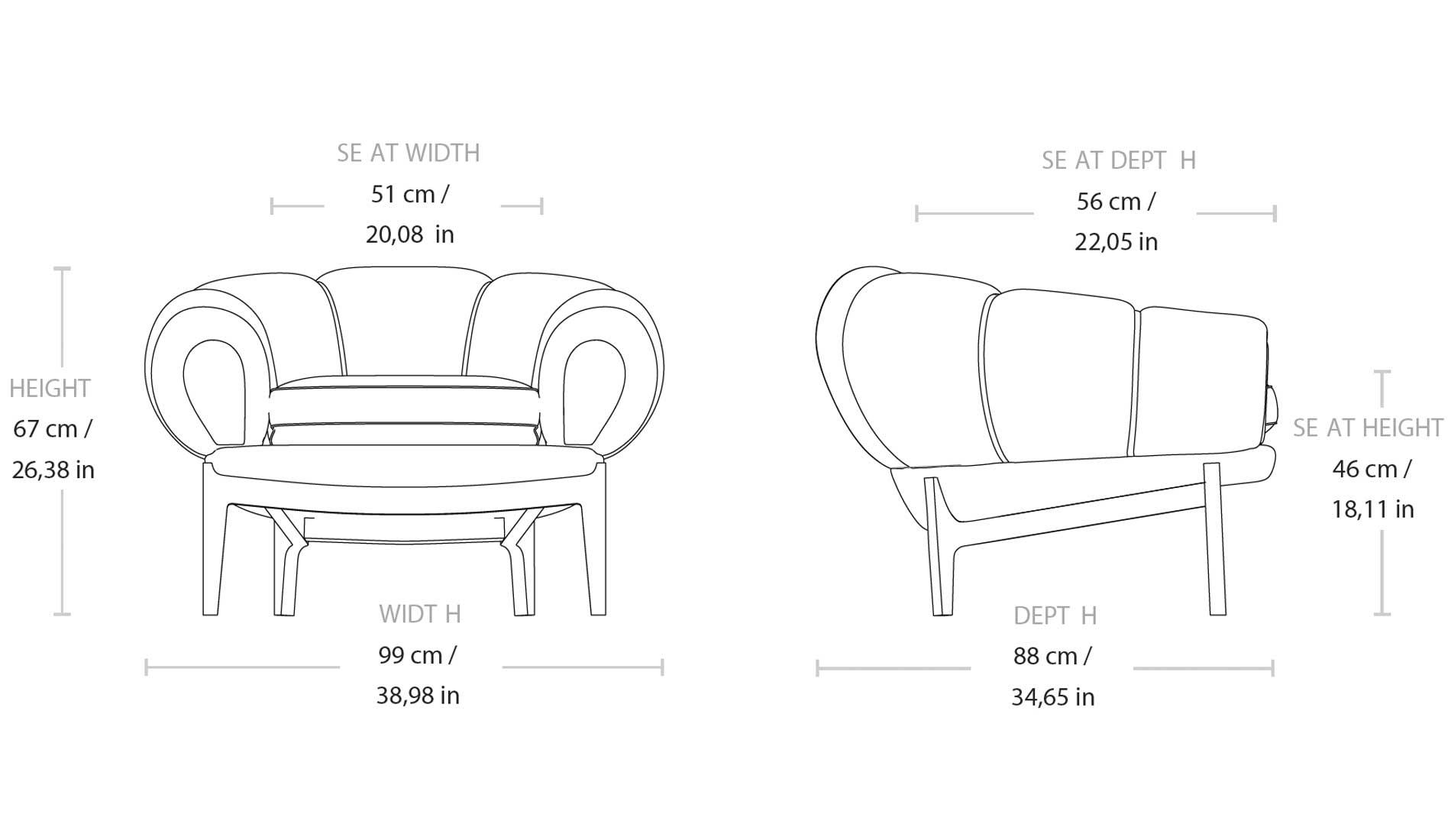 GUBI - GUBI Croissant Loungesessel | Eiche | Chamois Cuoio - Sessel - Sarto Group