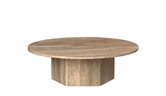 GUBI - GUBI Epic Couchtisch | Warm Taupe | Travertin - Couchtische - Sarto Group