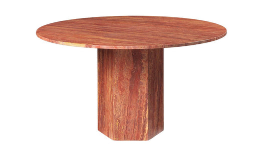 GUBI - GUBI Epic Esstisch | Burnt Red | Travertin - Esstische - Sarto Group
