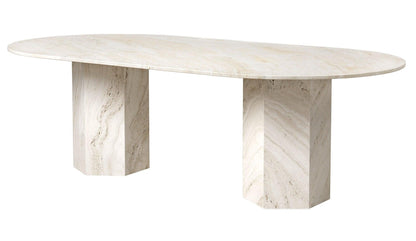 GUBI - GUBI Epic Esstisch Elliptisch | Neutral White | Travertin - Esstische - Sarto Group