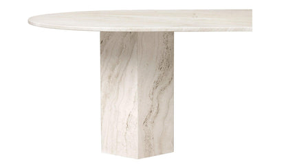 GUBI - GUBI Epic Esstisch Elliptisch | Neutral White | Travertin - Esstische - Sarto Group