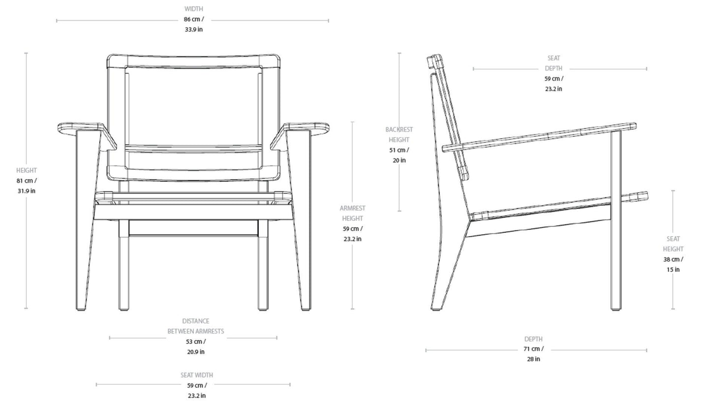GUBI - GUBI F-Chair Outdoor Loungesessel | Natur Teak - Gartensessel - Sarto Group