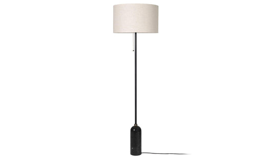 GUBI - GUBI Gravity Stehleuchte | Leinen | Marmor Schwarz - Stehleuchten - Sarto Group