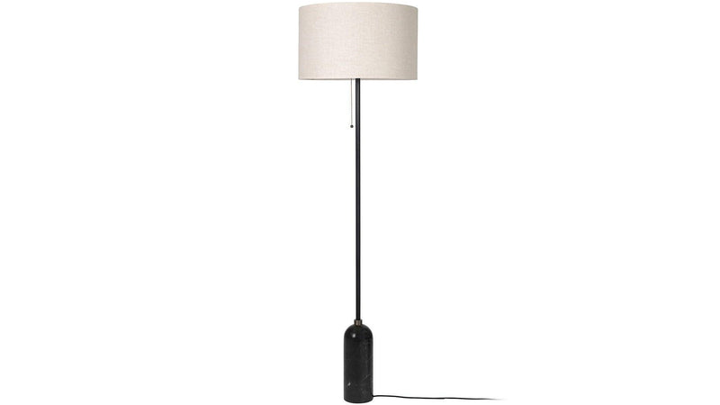 Gubi - GUBI Gravity Stehleuchte | Leinen | Marmor Schwarz - sarto Tailored Interiors Group