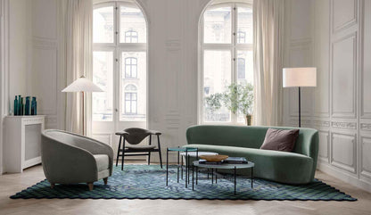GUBI - GUBI Gravity Stehleuchte | Leinen | Marmor Schwarz - Stehleuchten - Sarto Group