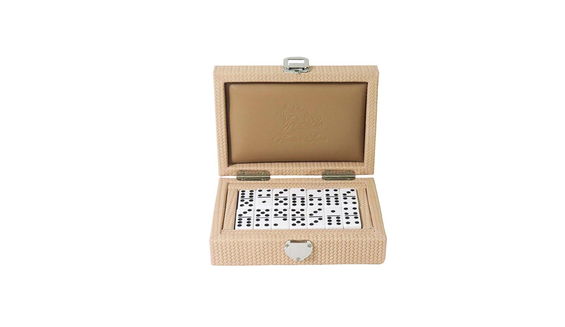Hector Saxe - Hector Saxe Double 6 Couture Domino-Box | Poudre - Spiele - Sarto Group