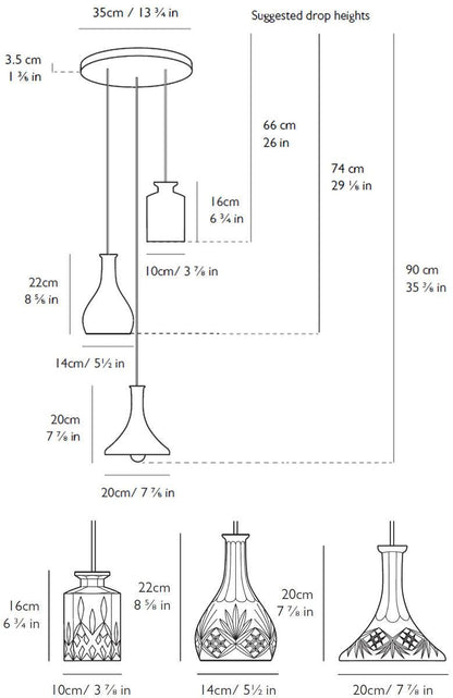 Lee Broom - Lee Broom Decanterlight Hängeleuchte | 3er Set - Hängeleuchten - Sarto Group