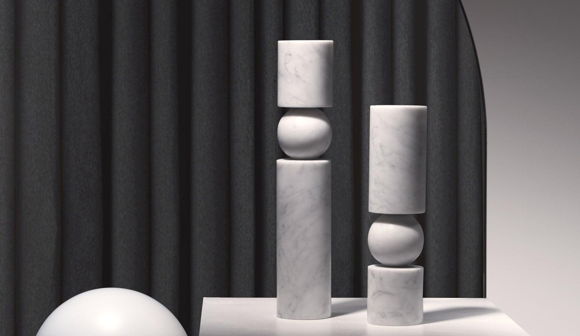 Lee Broom - Lee Broom Fulcrum Marmor Kerzenhalter - Kerzenhalter - Sarto Group