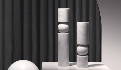 Lee Broom - Lee Broom Fulcrum Marmor Kerzenhalter - Kerzenhalter - Sarto Group