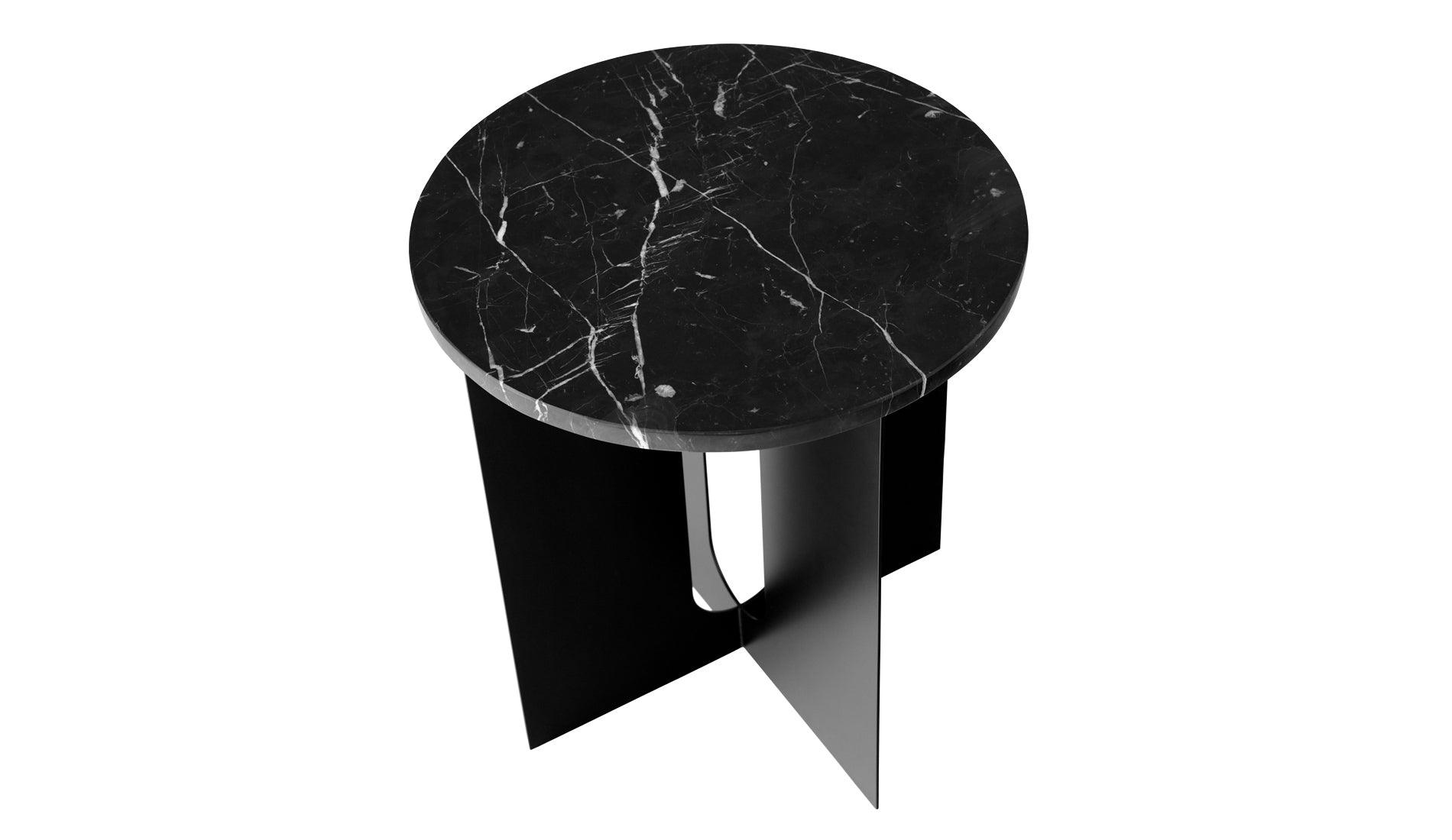 Audo Copenhagen - Audo Copenhagen Androgyne Beistelltisch Schwarz mit Marmor Tischplatte - Beistelltische - Sarto Group