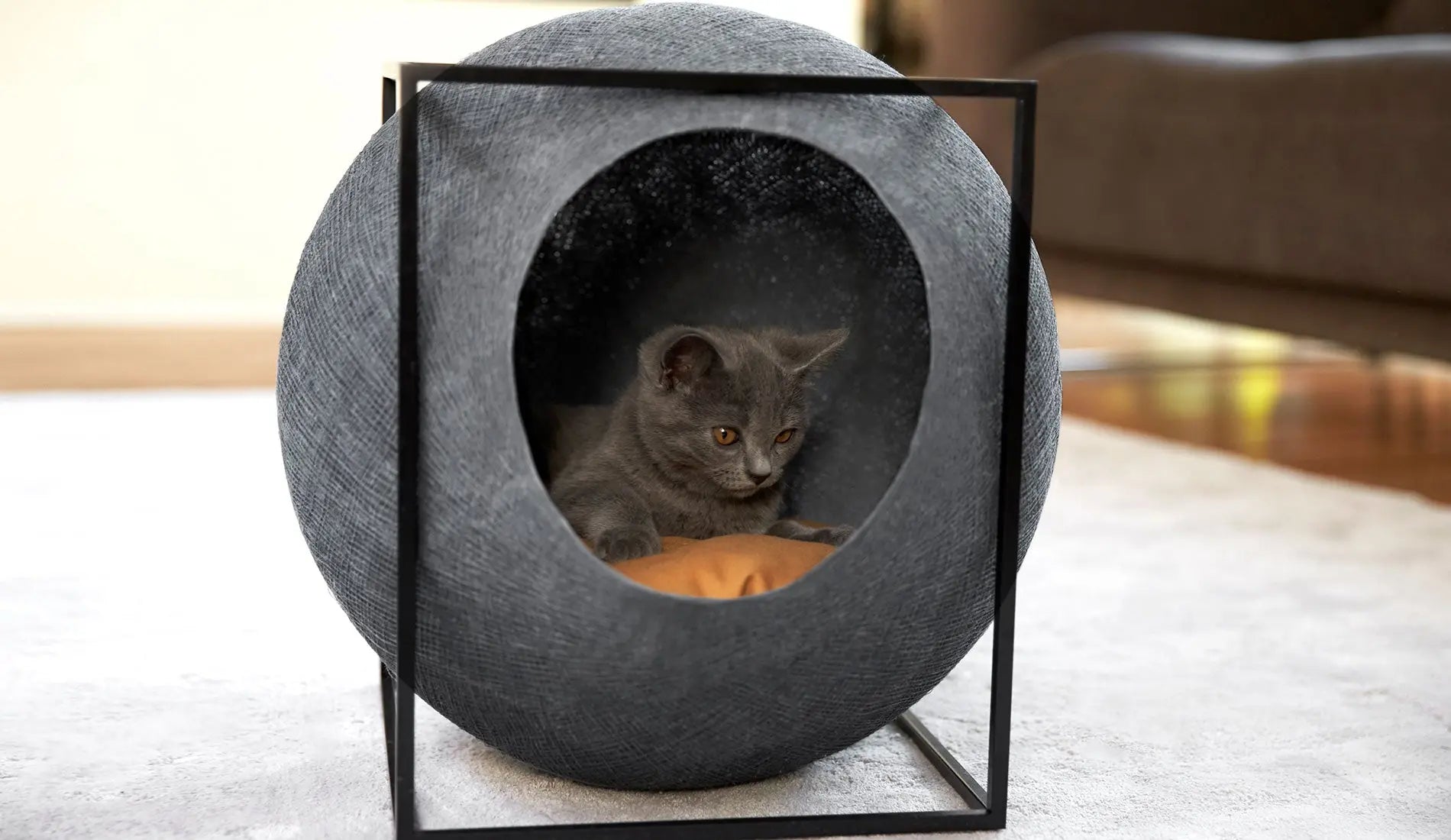 Meyou PARIS - Meyou The Cube Katzenhöhle / Katzenbett | Metall | Dunkelgrau - sarto Group