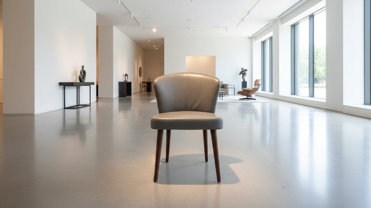 Minotti Aston Dining Stuhl Leder grau