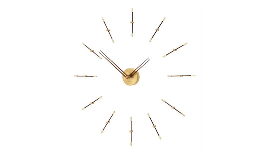 Nomon - Nomon Merlin Mini Wanduhr | Messing / Nussbaum - Wanduhren - Sarto Group