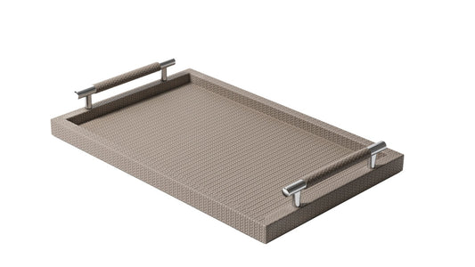 Pinetti Dedalo Tablett | Chrom Griffe Small Taupe