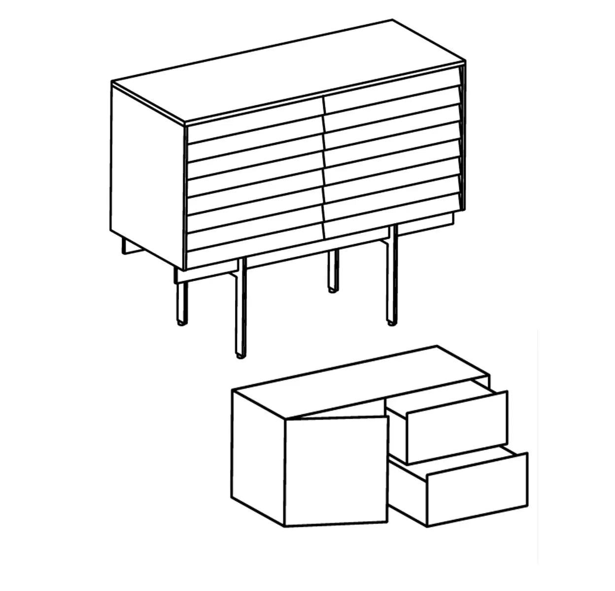 Punt - Punt Sussex SSX202 Sideboard mit Schubfächern - Sideboards - Sarto Group