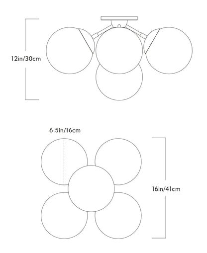 Roll & Hill - Roll & Hill Modo 5-Globes Deckenleuchte - Deckenleuchten - Sarto Group