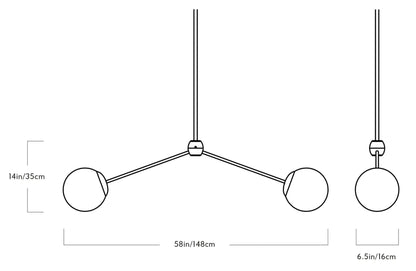 Roll & Hill - Roll & Hill Modo 2-Globes Hängeleuchte - Hängeleuchten - Sarto Group
