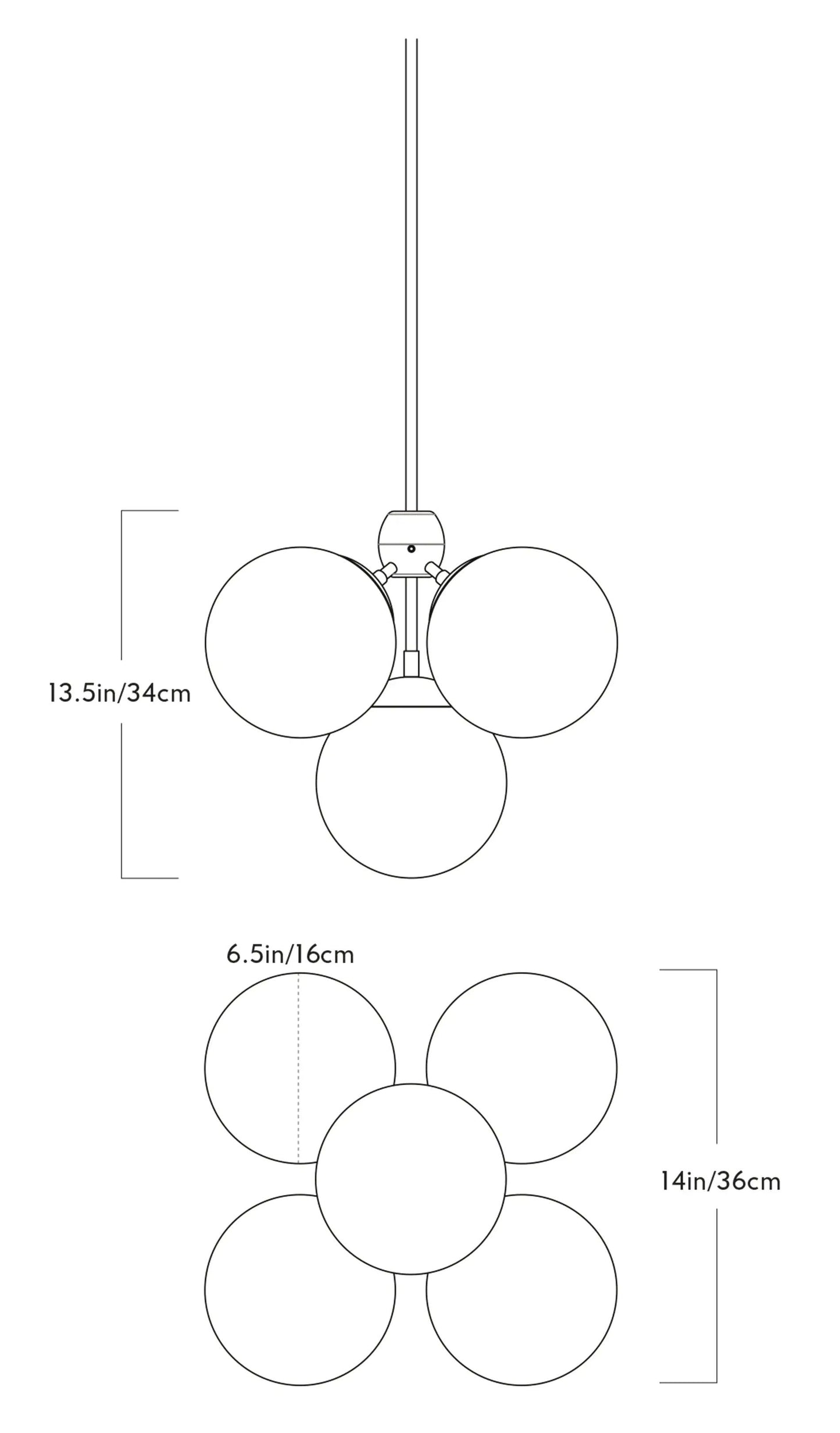 Roll & Hill - Roll & Hill Modo 5-Globes Hängeleuchte - Hängeleuchten - Sarto Group