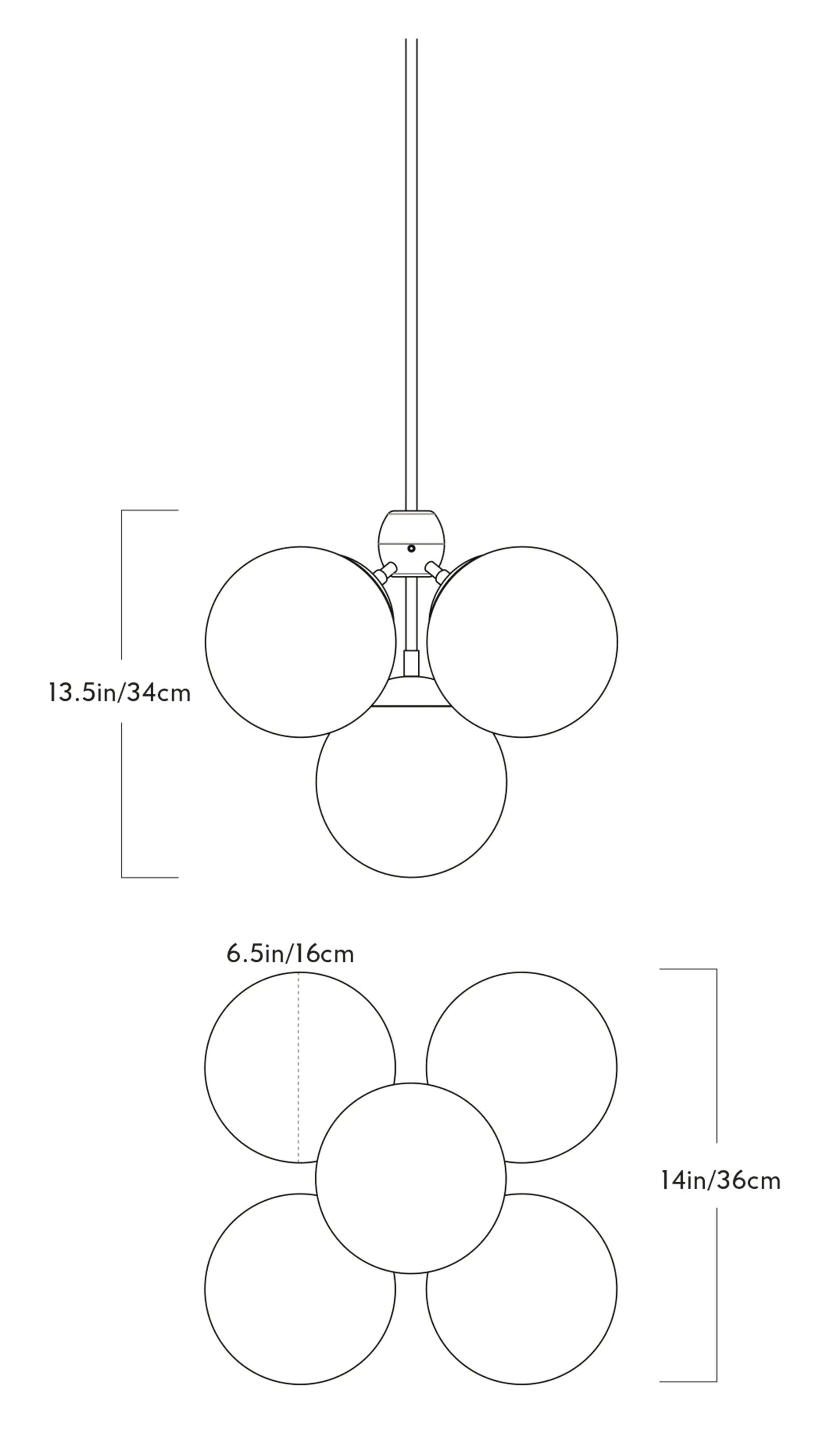 Roll & Hill - Roll & Hill Modo 5-Globes Hängeleuchte - Hängeleuchten - Sarto Group