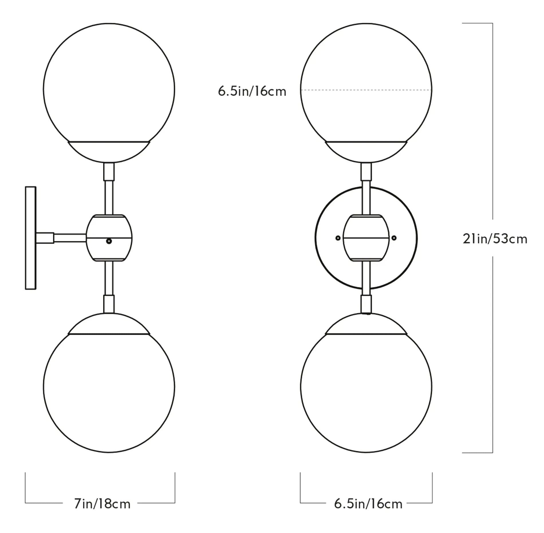 Roll & Hill Modo Sconce 2-Globes Wandleuchte - Sarto Group