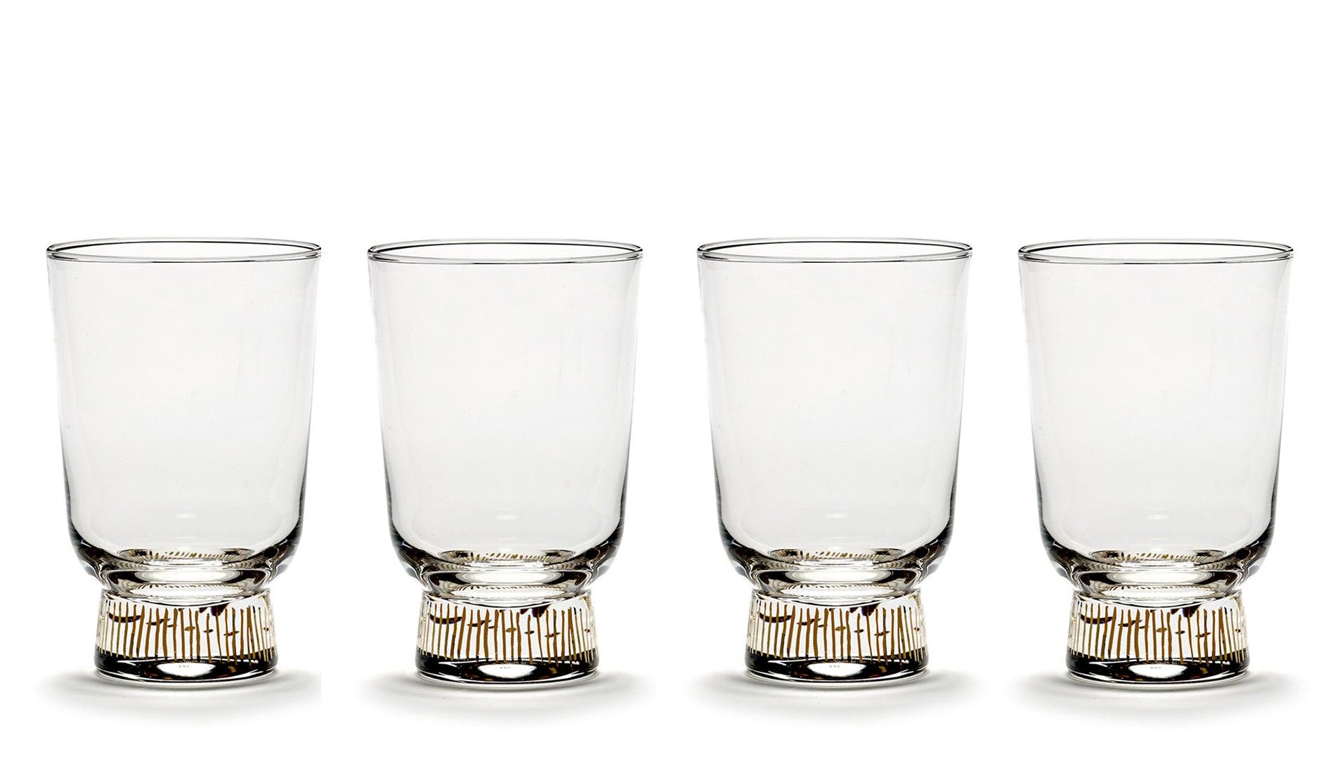 Serax - Serax Feast Glas 33 cl | Stripes Gold | 4 Stk - Trinkgläser - Sarto Group