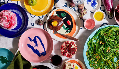 Serax - Serax Feast Teller L 26.5 cm | Lapis Lazuli Swirl - Stripes White | 2 Stk - sarto Group