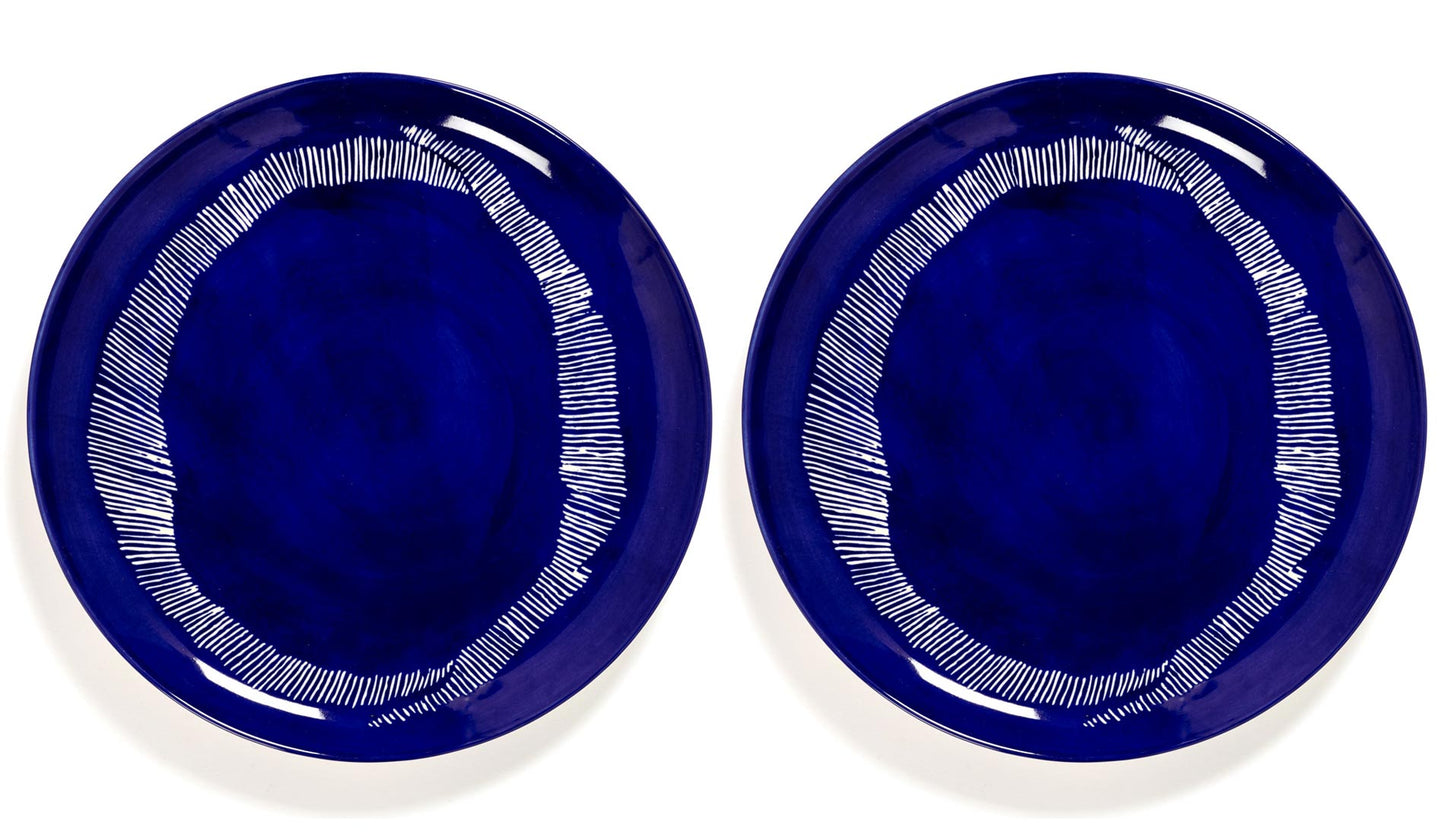 Serax - Serax Feast Teller L 26.5 cm | Lapis Lazuli Swirl - Stripes White | 2 Stk - sarto Group