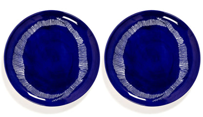 Serax - Serax Feast Teller L 26.5 cm | Lapis Lazuli Swirl - Stripes White | 2 Stk - sarto Group
