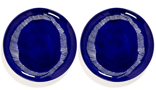 Serax - Serax Feast Teller L 26.5 cm | Lapis Lazuli Swirl - Stripes White | 2 Stk - sarto Group