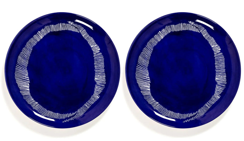 Serax - Serax Feast Teller L 26.5 cm | Lapis Lazuli Swirl - Stripes White | 2 Stk - sarto Tailored Interiors Group