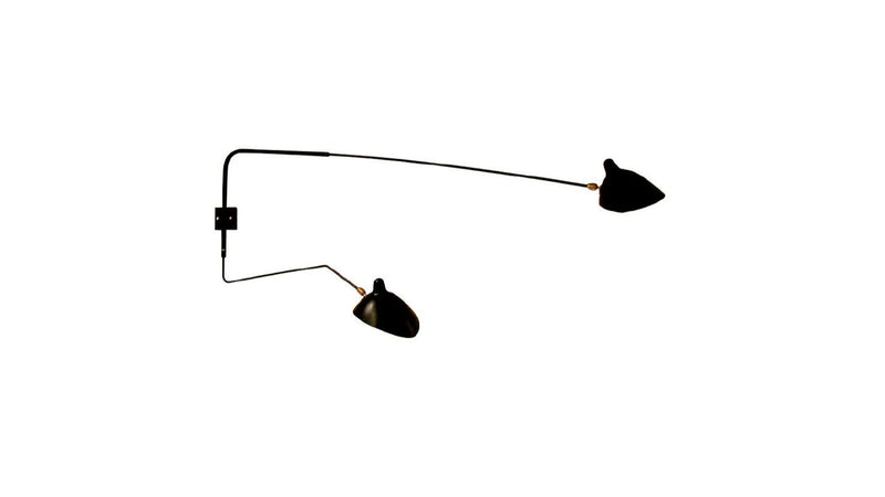 Serge Mouille - Serge Mouille Applique 2 bras piv., 1 courbe Wandleuchte - sarto Tailored Interiors Group