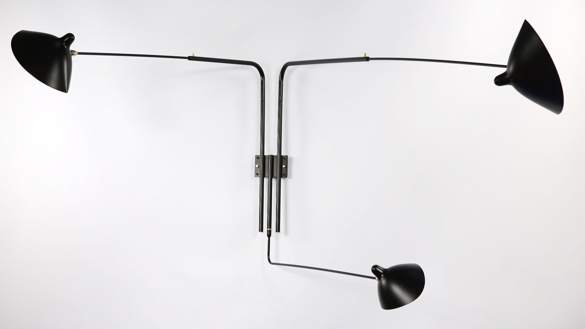 Serge Mouille - Serge Mouille Applique 3 bras pivotants Wandleuchte - Wandleuchten - Sarto Group