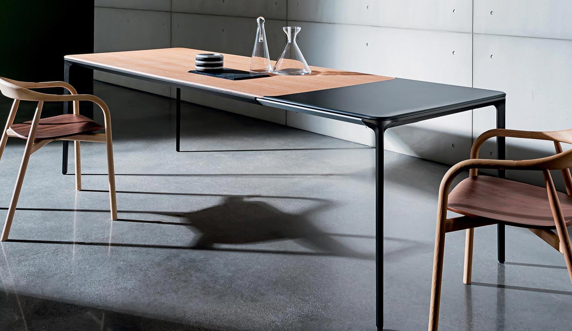 Sovet - Sovet Slim Ausziehtisch | Schwarz - Eiche - Ausziehtische - Sarto Group
