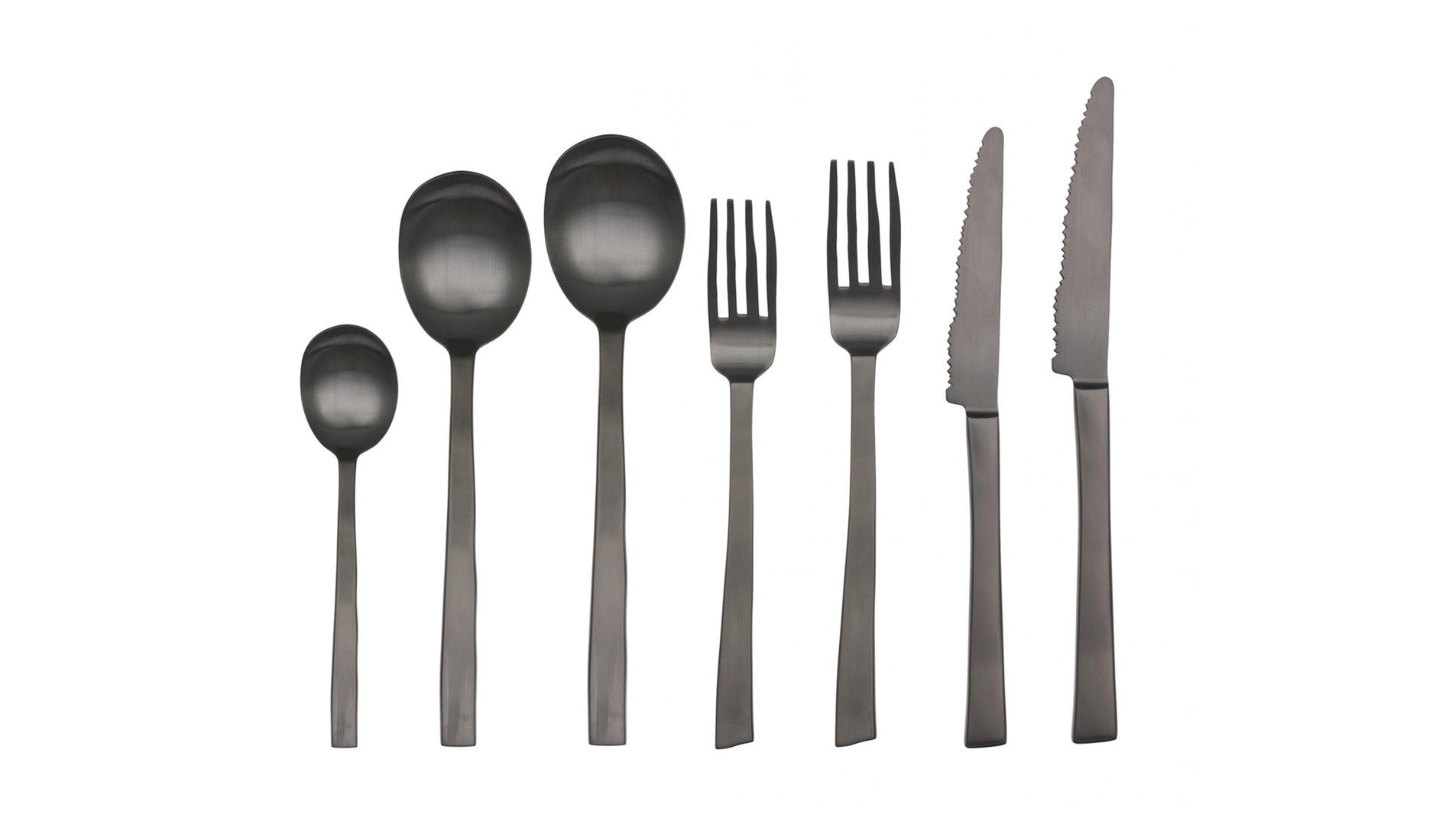 Valerie Objects - Valerie Objects Maarten Baas Dessertbesteck Schwarz | 18 tlg - Dessertbesteck - Sarto Group