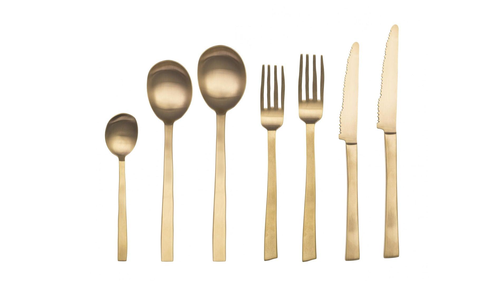 Valerie Objects - Valerie Objects Maarten Baas Dessertbesteck Messing | 18 tlg - Dessertbesteck - Sarto Group