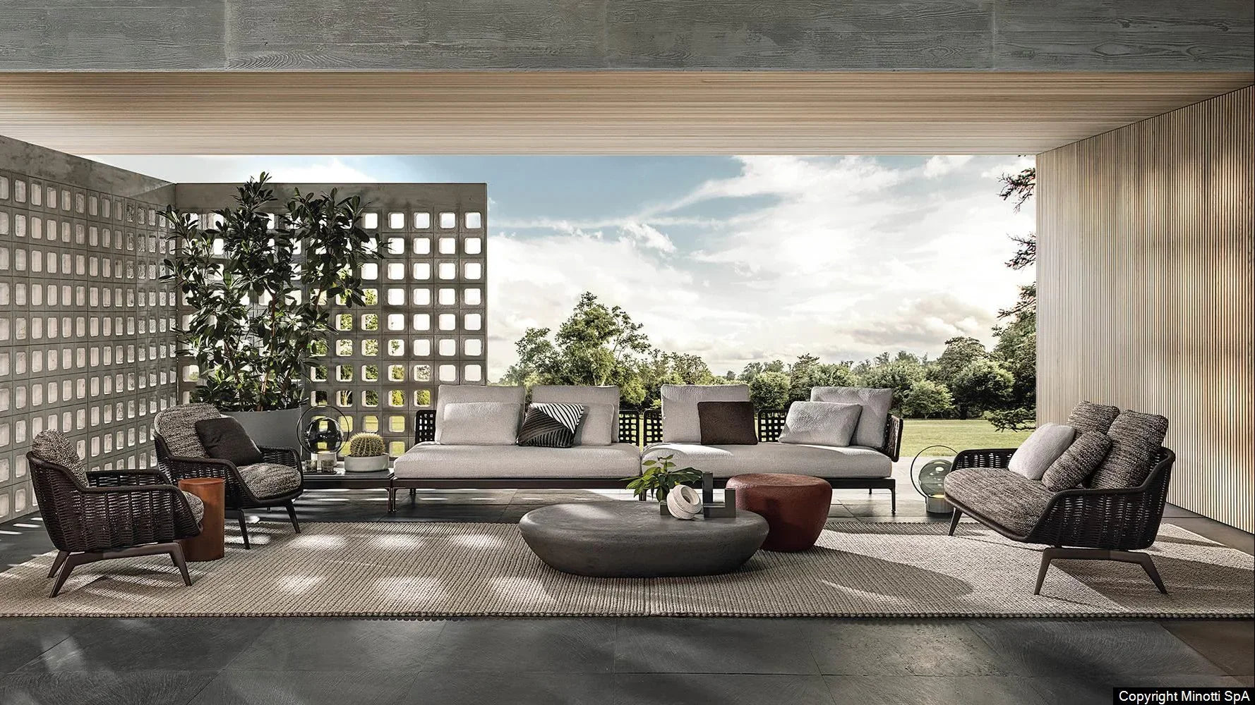 Minotti - Belt Cord Outdoor Sofa - sarto Tailored Interiors Group