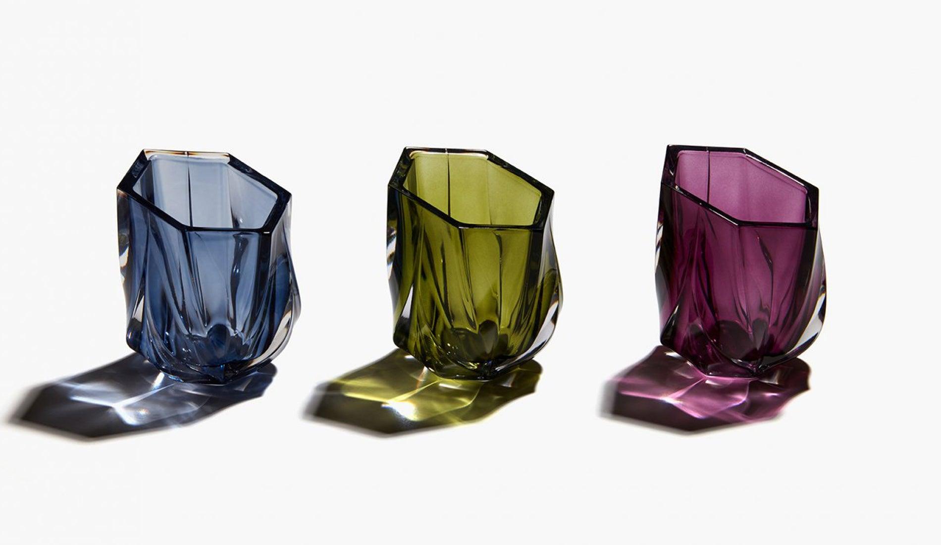 Zaha Hadid - Zaha Hadid Design Shimmer Teelichthalter | Schieferblau - Kerzenhalter - Sarto Group